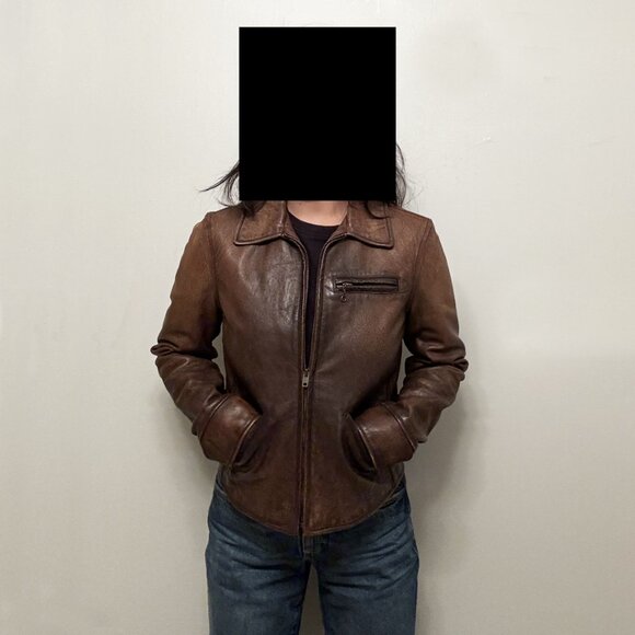 Polo Ralph Lauren brown cow leather jacket - Picture 4 of 8